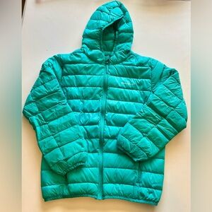 Eddie Bauer Girls Long Sleeve Lightweight Hood Down Puffy Coat - Size M10/12